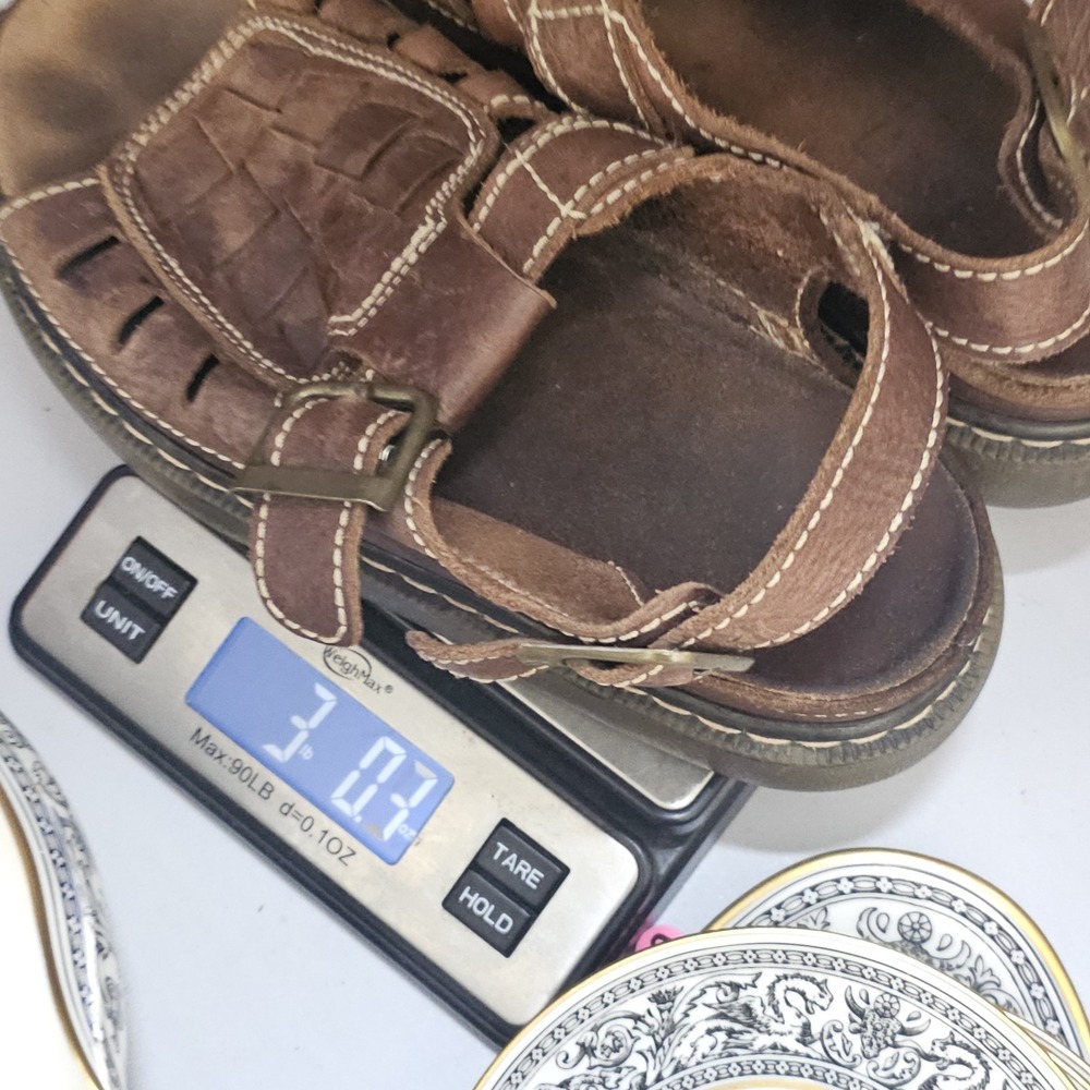 Vintage Leather Fishermen Chunky Sandals Women's 9.5 Mens 8 Y2K 90s Made Spain - Picture 15 of 15